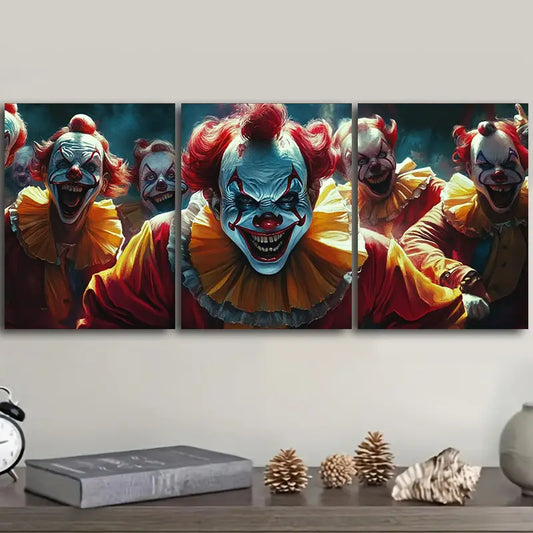 3pcs The Clown at the Party Metal Print Ready to Hang Art