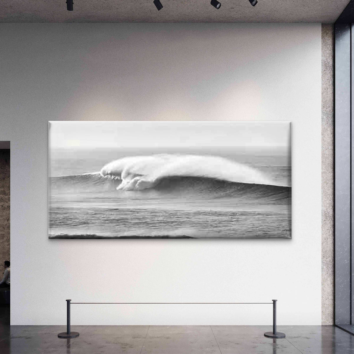 Black ,White Ocean Photography Wall Art Canvas Office Home Room Framed 120x60cm