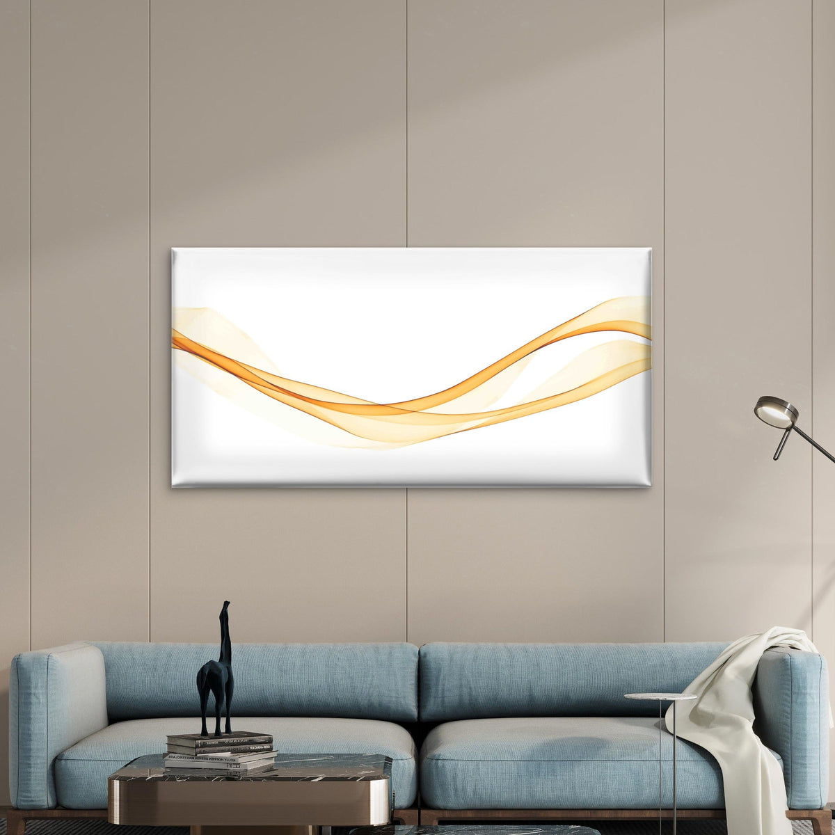 Gold Color Abstract Transparent Wall Art Canvas Office Home Room Framed 120x60cm