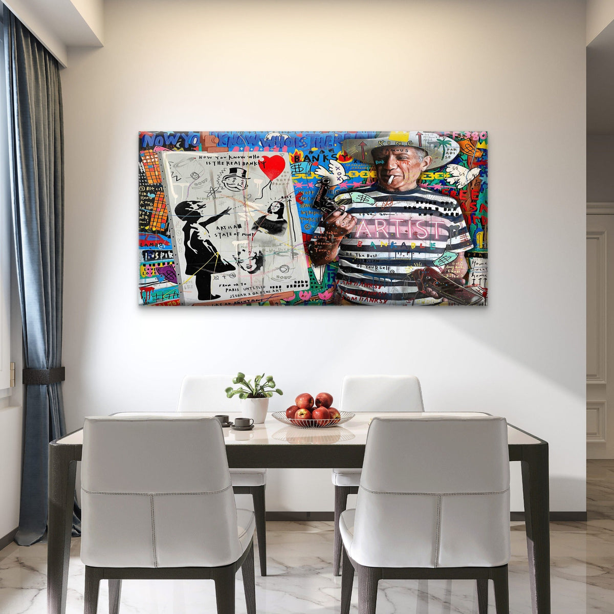 Maximalist Master Sketch Graphi Wall Art Canvas Office Home Room Framed 80x45cm