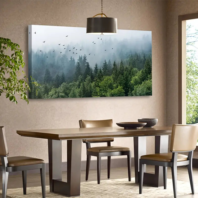 Tropical Virgin Forest Mountain Bird Wall Art canvas office home room framed 120x60cm