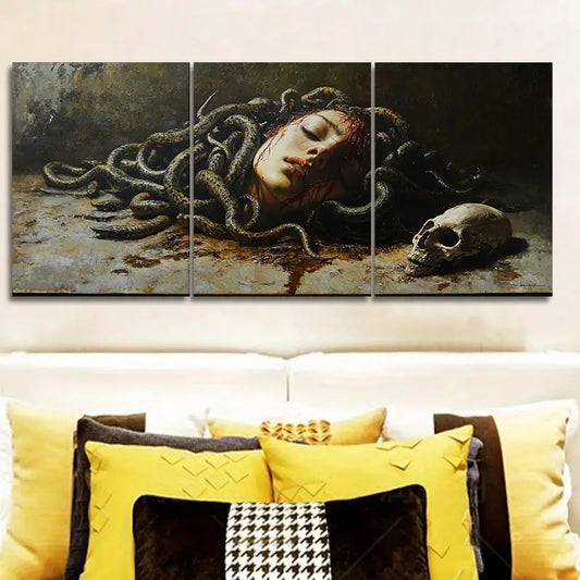 3pcs Medusa's Head Metal Print Ready to Hang Art