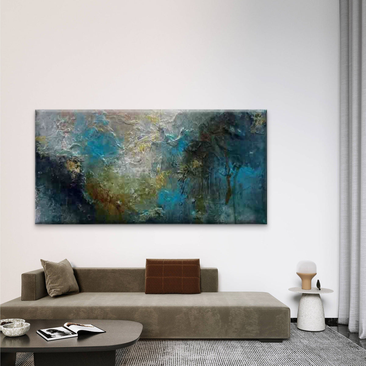 Textured Abstract Painting Wall Art Canvas Office Home Room Framed 120x60cm
