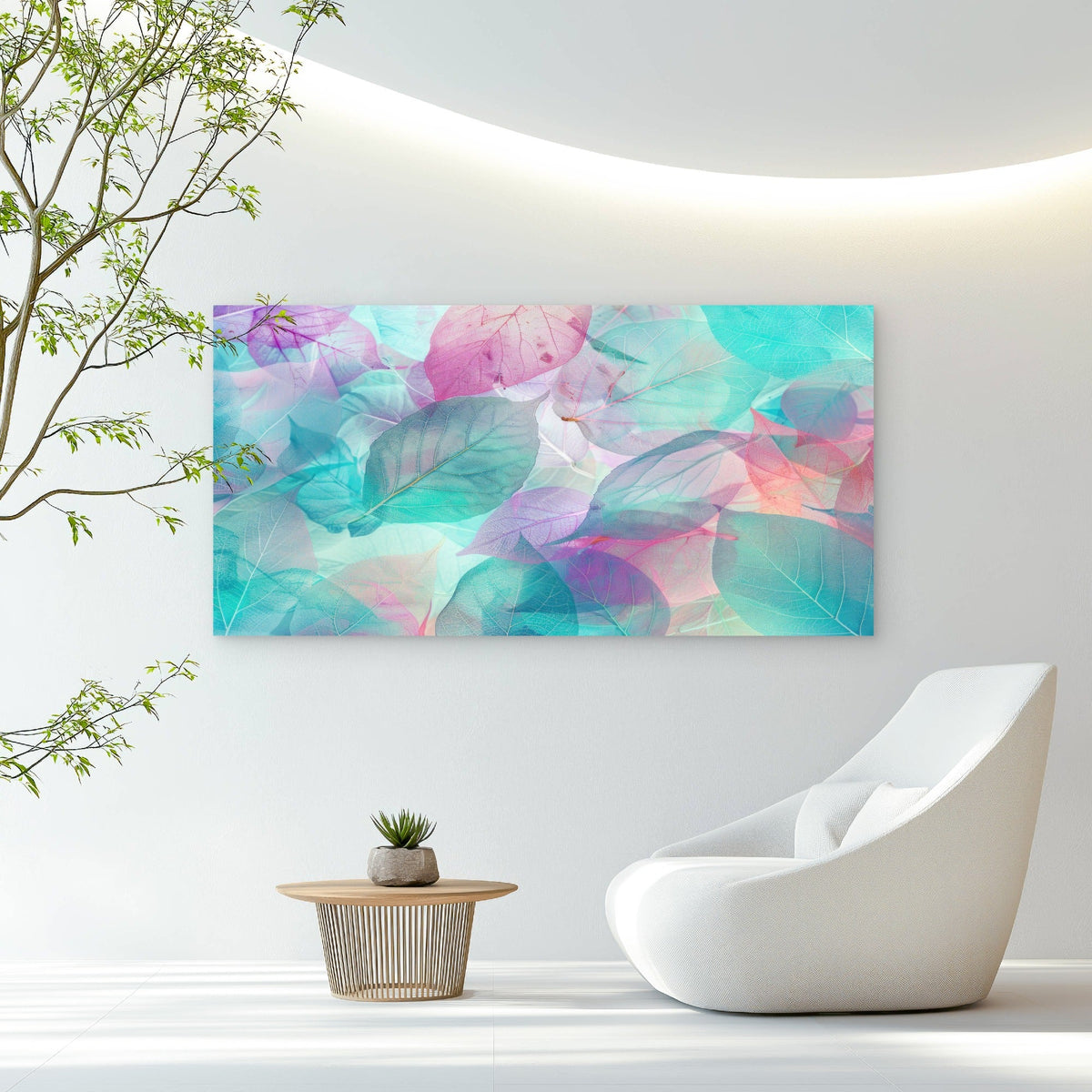 Luminous Petals Pastel Echoes Wall Art Canvas Office Home Room Framed 80x45cm