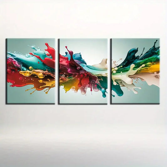 3pcs Vibrant Dynamic Oil Painting Classic Design Metal Print Ready to Hang Art