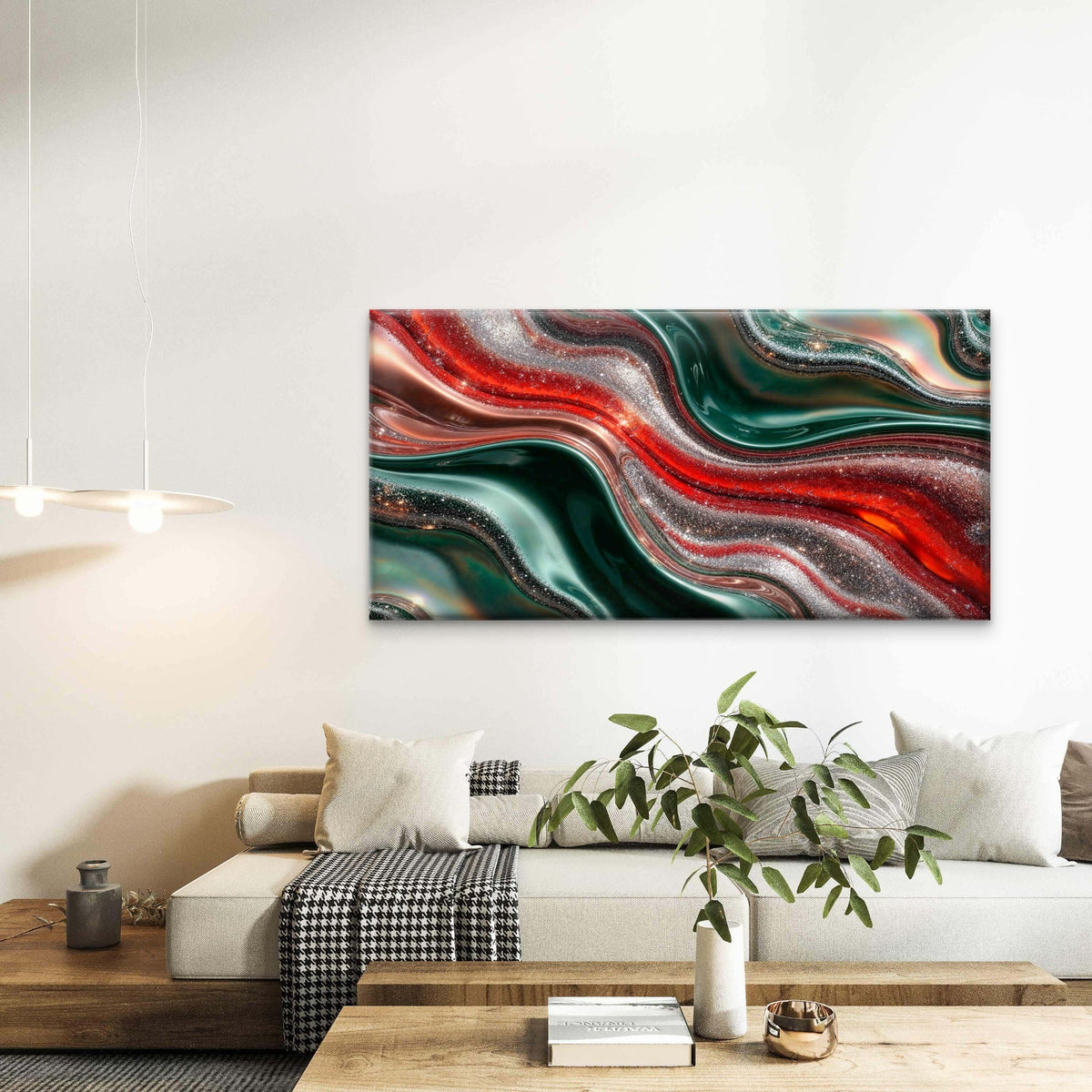 Abstract Liquid Pattern Wall Art Canvas Office Home Room Framed 80x45cm