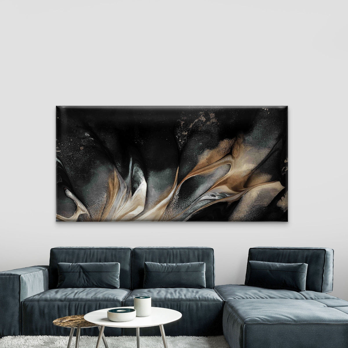 Abstract Black Art Gold Black Wall Art Canvas Office Home Room Framed 80x45cm Wall Art Canvas Office Home Room Framed 80x45cm