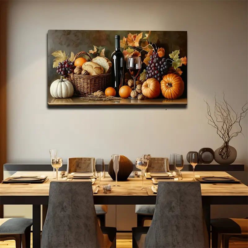Autumn Harvest Modern Minimalist Wall Art Canvas Office Home Room Framed 120x60cm