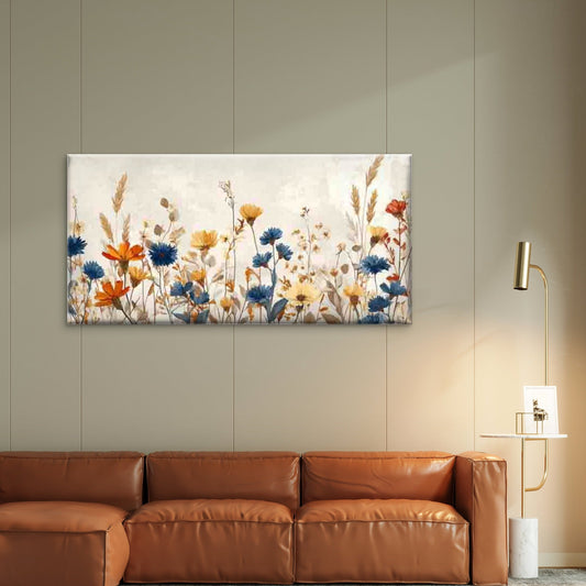 Floral Beauty Vintage Style Wall Art Canvas Office Home Room Framed 80x45cm