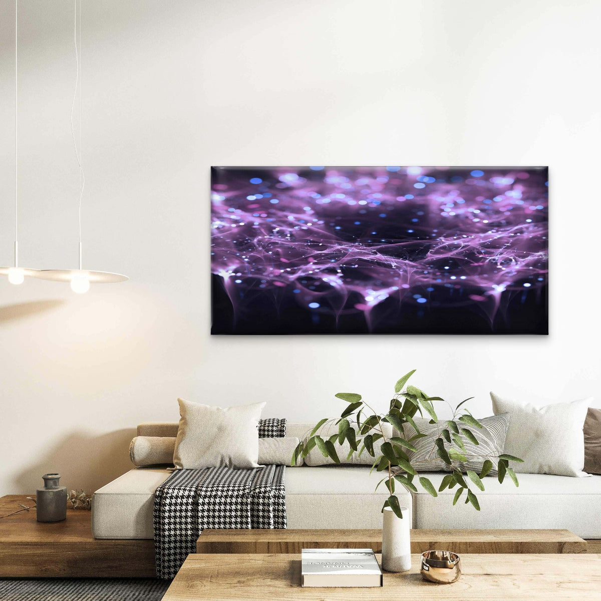 Neural Network Illustration Wall Art Canvas Office Home Room Framed 120x60cm