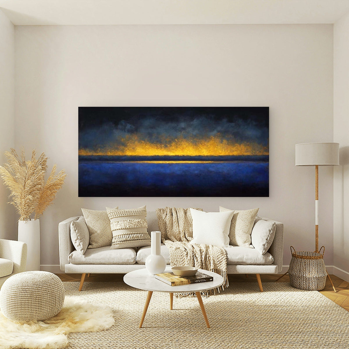 Abstract Color Field Wall Art Canvas Office Home Room Framed 120x60cm