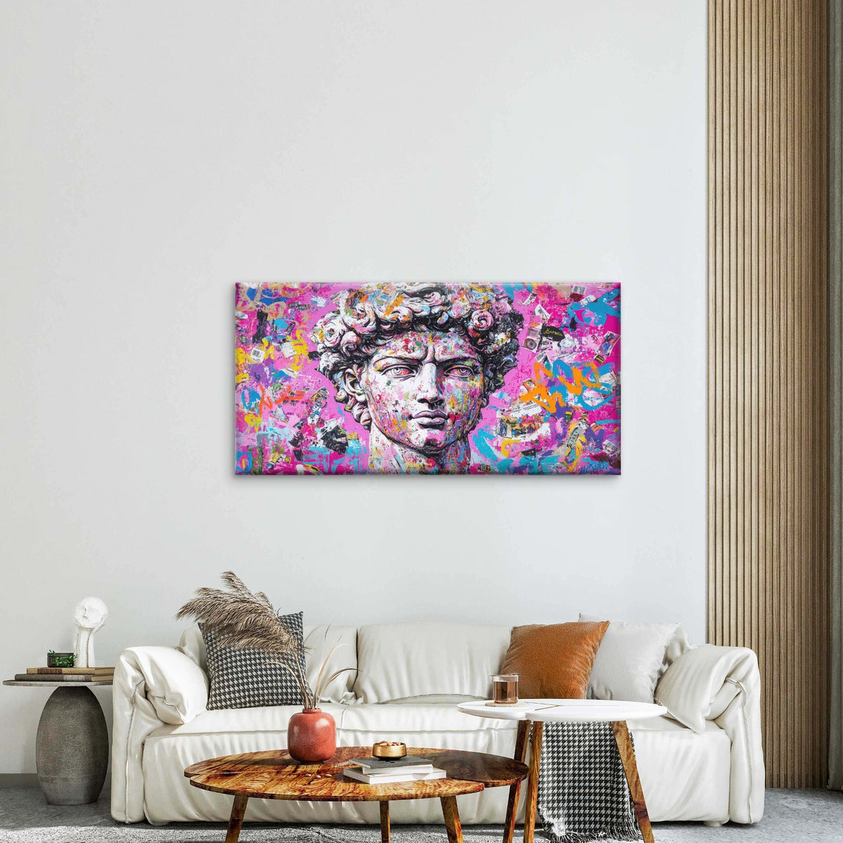Classic Greek Sculpture Wall Art Canvas Office Home Room Framed 80x45cm