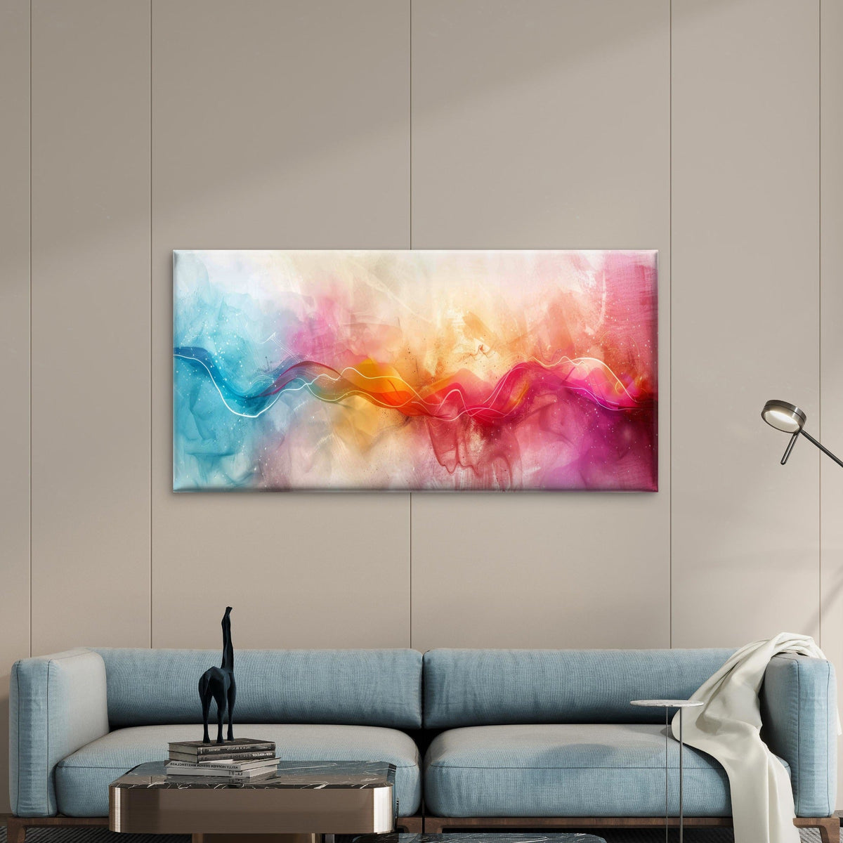 Abstract Swirling Watercolor Wall Art Canvas Office Home Room Framed 120x60cm