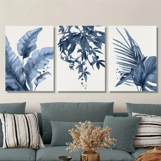3pcs Tropical Monstera & Banana Leaf Watercolor Metal Print Ready to Hang Art