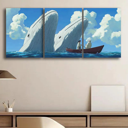 3pcs The Whale and the Boy Metal Print Ready to Hang Art