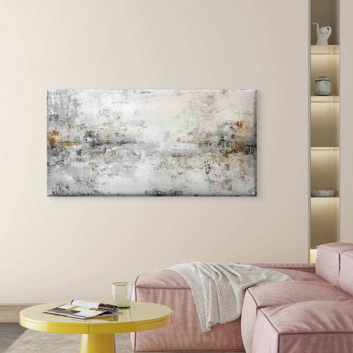 Modern Abstract Design Wall Art Canvas Office Home Room Framed 80x45cm