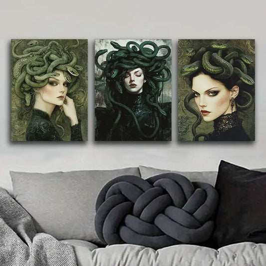 3pcs Quiet Medusa Metal Print Ready to Hang Art
