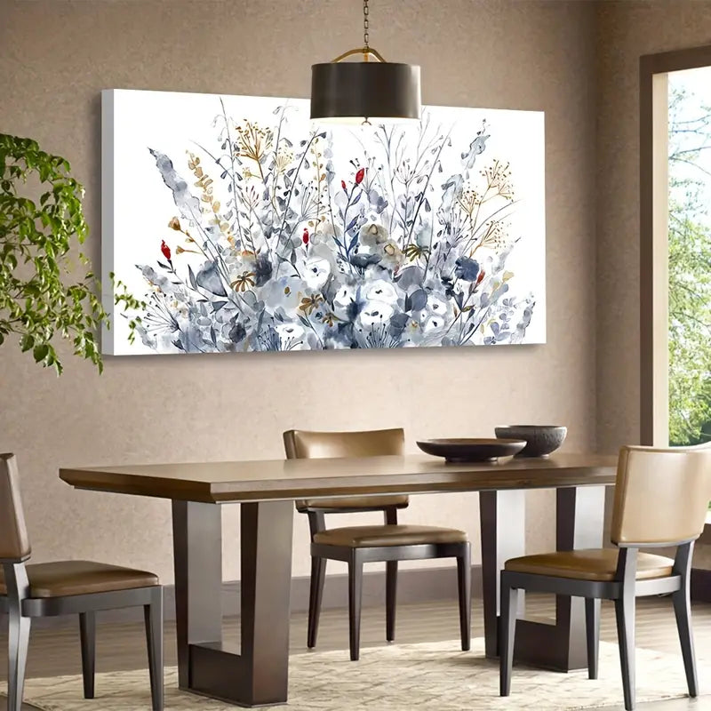 Flowers Vintage Botanical Flower Wall Art canvas office home room framed 120x60cm