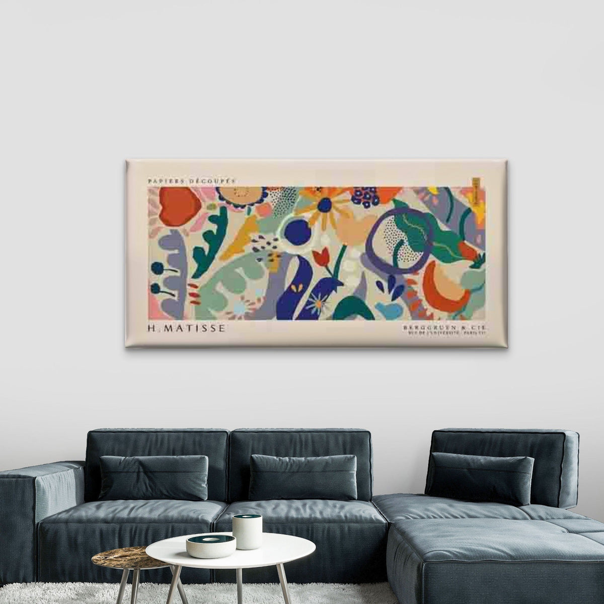 H. Matisse Papiers Découpes Wall Art Canvas Office Home Room Framed 80x45cm