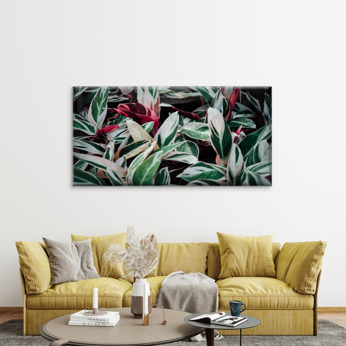 Abstract Background Flowers Wall Art Canvas Office Home Room Framed 80x45cm