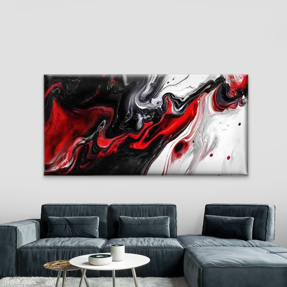 Abstract Art Dynamic Flow Wall Art Canvas Office Home Room Framed 80x45cm