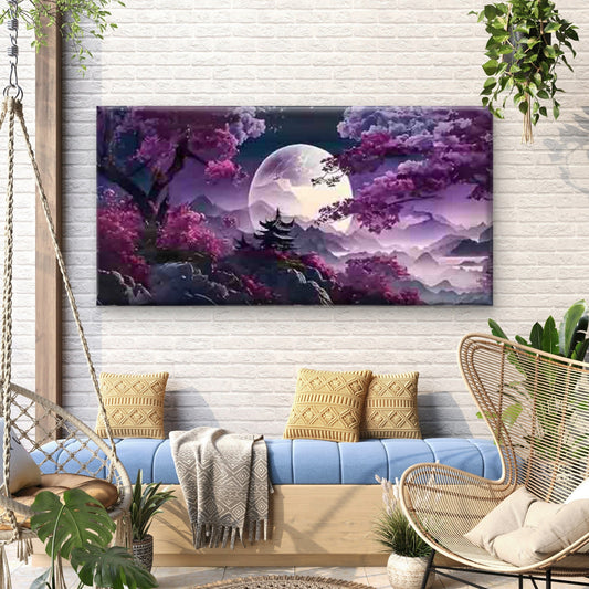 Abstract Japanese Landscape Wall Art Canvas Office Home Room Framed 80x45cm