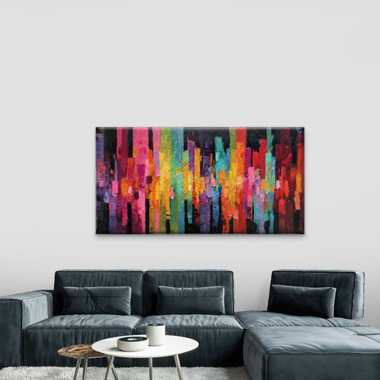 Urban Skyline Abstract Cityscap Wall Art Canvas Office Home Room Framed 120x60cm