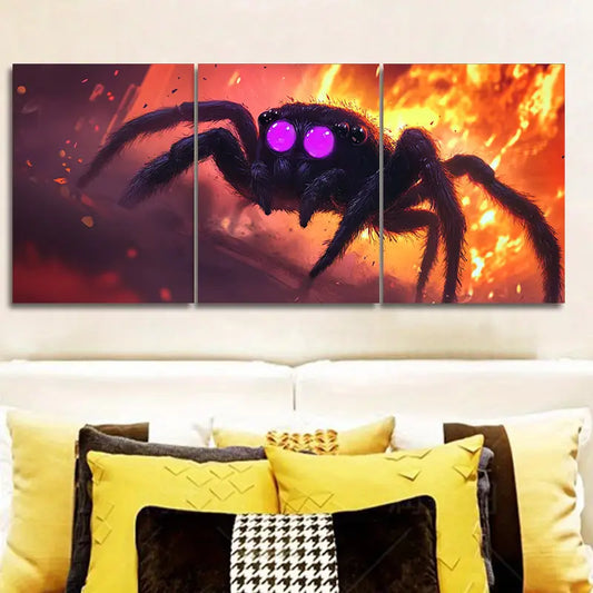 3pcs Spider Monster Metal Print Ready to Hang Art