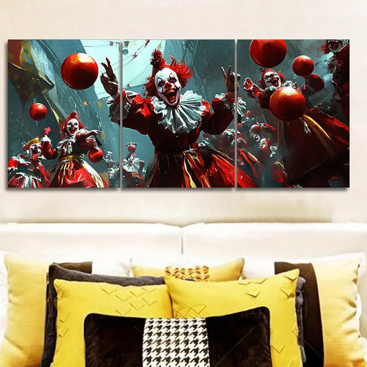3pcs The Clown at the Party Metal Print Ready to Hang Art