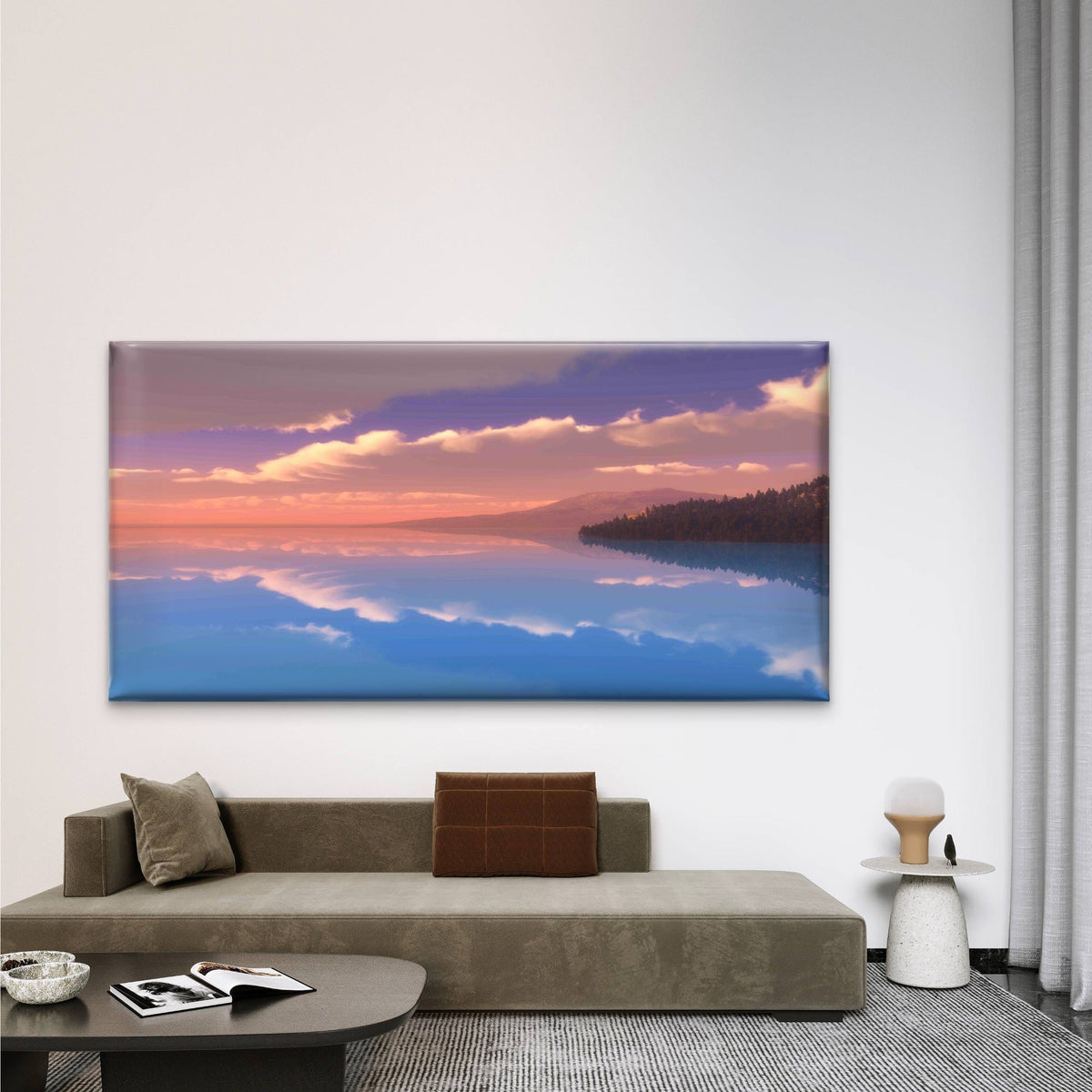 Sunrise And Sea Landscape Wall Art Canvas Office Home Room Framed 80x45cm