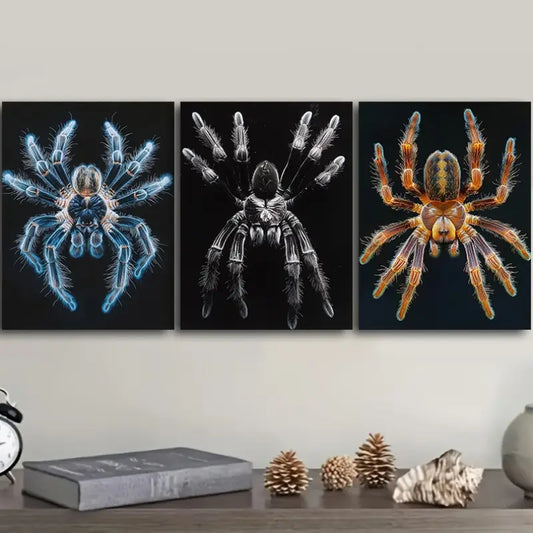 3pcs Tarantula Metal Print Ready to Hang Art