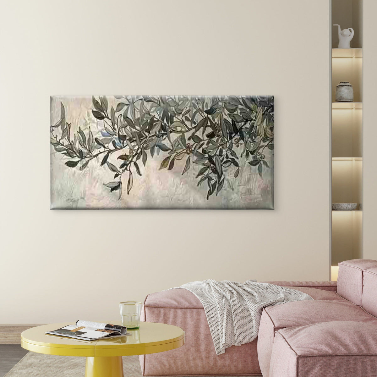 Abstract Autumn Leaves Wall Art Canvas Office Home Room Framed 80x45cm