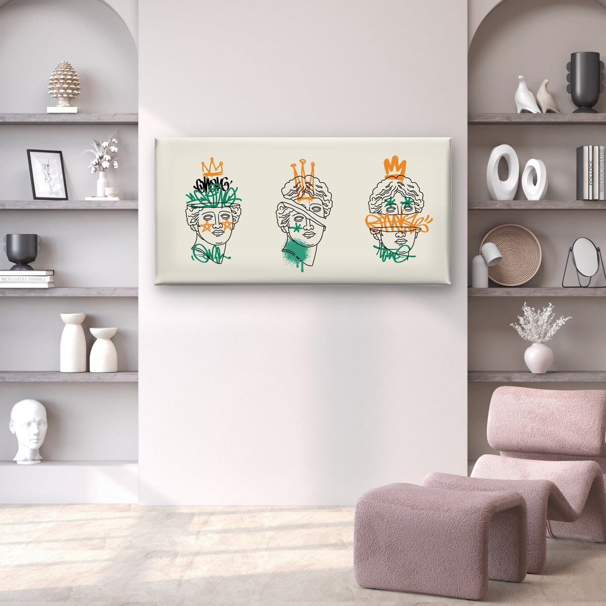 Gorgeous Pop Art Roman Sculpture Wall Art Canvas Office Home Framed 120x60cm