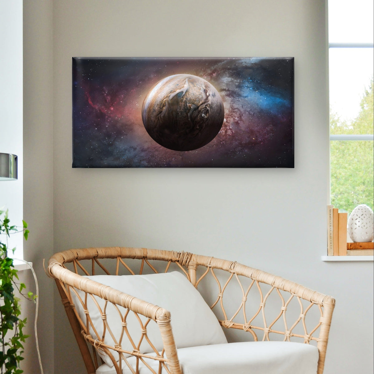Jupiter Planet Solar System Universe Wall Art Canvas Office Home Framed 120x60cm