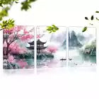3pcs Traditional Chinese Landscape Serene Nature Wall Art Set Canvas Framed 40x60cm - High Quality Print 100% Australian Made Wall Canvas Ready to Hang