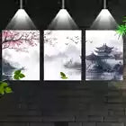 3pcs Traditional Chinese Nature Landscape Style Wall Art Set Canvas Framed 40x60cm - High Quality Print 100% Australian Made Wall Canvas Ready to Hang