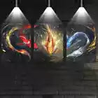 3pcs Beautiful Red Golden Blue Koi Swimming Wall Art Set Canvas Framed 40x60cm - High Quality Print 100% Australian Made Wall Canvas Ready to Hang