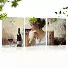 3pcs Elegant Women Drinking Red Wine Wall Art Set Canvas Framed 40x60cm - High Quality Print 100% Australian Made Wall Canvas Ready to Hang