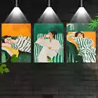 3pcs Beautiful Colorful Women's Rest Painting Wall Art Set Canvas Framed 40x60cm - High Quality Print 100% Australian Made Wall Canvas Ready to Hang