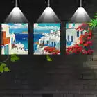 3pcs Beautiful Seaside with Flowers and Seagulls Wall Art Set Canvas Framed 40x60cm - High Quality Print 100% Australian Made Wall Canvas Ready to Hang