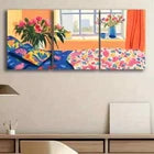 3pcs Bedroom Window Illustration Color Perfect Wall Art Set Canvas Framed 40x60cm - High Quality Print 100% Australian Made Wall Canvas Ready to Hang