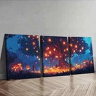3pcs Lanterns On The Old Tree Decoration Wonder Wall Art Set Canvas Framed 40x60cm - High Quality Print 100% Australian Made Wall Canvas Ready to Hang