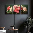 3pcs Vibrant Pink & White Roses Floral Perfect Wall Art Set Canvas Framed 40x60cm - High Quality Print 100% Australian Made Wall Canvas Ready to Hang