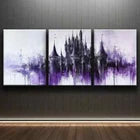 3pcs Dark Castle Purple Darkness Perfect Wall Art Set Canvas Framed 40x60cm - High Quality Print 100% Australian Made Wall Canvas Ready to Hang