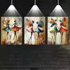 3pcs Charming Vintage Abstract Confident Dancer Wall Art Set Canvas Framed 40x60cm - High Quality Print 100% Australian Made Wall Canvas Ready to Hang