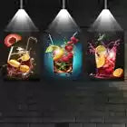 3pcs Colorful Fruit Drinks with Water Splashing Wall Art Set Canvas Framed 40x60cm - High Quality Print 100% Australian Made Wall Canvas Ready to Hang
