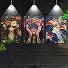 3pcs Bright Colorful Abstract Woman Florals Wall Art Set Canvas Framed 40x60cm - High Quality Print 100% Australian Made Wall Canvas Ready to Hang