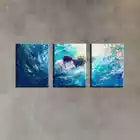 3pcs Romantic Valentine's Day Couple Blue View Wall Art Set Canvas Framed 40x60cm - High Quality Print 100% Australian Made Wall Canvas Ready to Hang