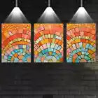 3pcs Charming Colorful Abstract Color Blocks Wall Art Set Canvas Framed 40x60cm - High Quality Print 100% Australian Made Wall Canvas Ready to Hang