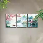 3pcs Watercolor Scenic Landscape Cherry Blossoms Wall Art Set Canvas Framed 40x60cm - High Quality Print 100% Australian Made Wall Canvas Ready to Hang